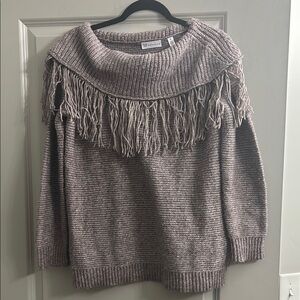 Gray Fringe Sweater